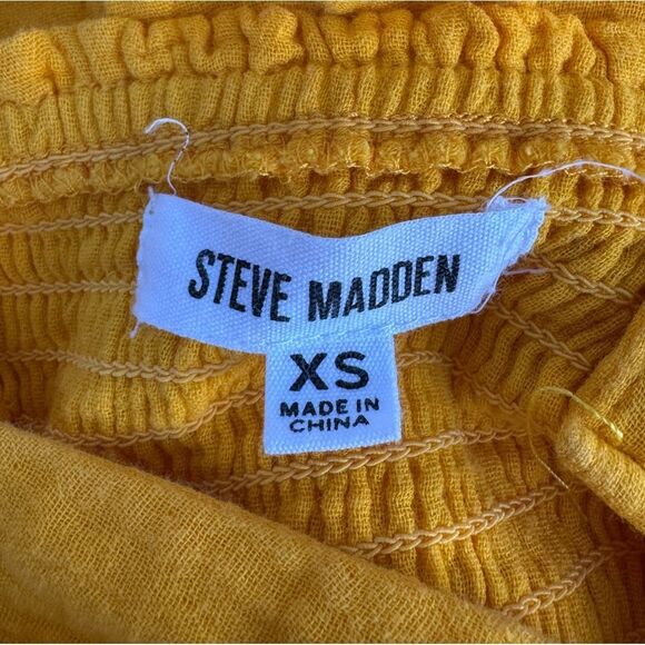 Steve Madden Women's Amira Tiered Cotton Midi Dress In Saffron Size XS - Picture 5 of 6